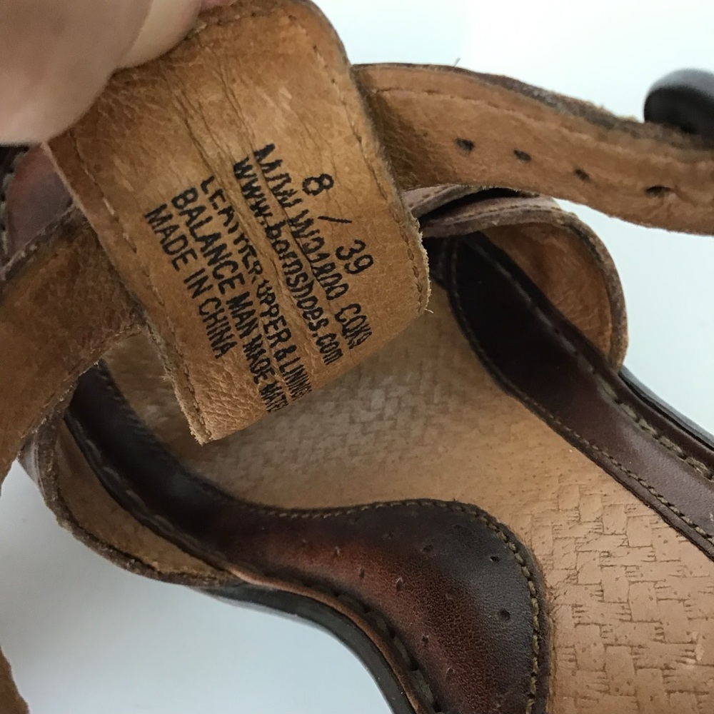 Born Tan Leather Strappy Sandals - Picture 5 of 7